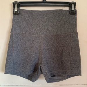 Grey Heather High Waisted Spandex Shorts